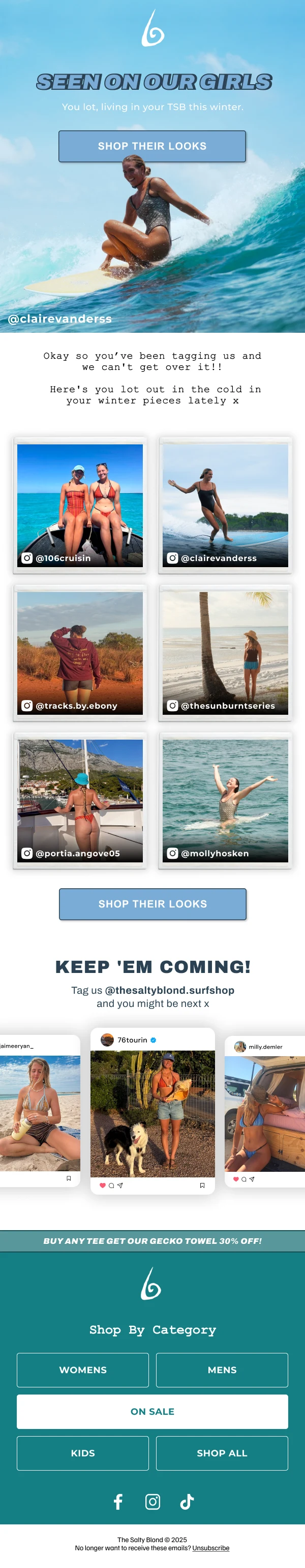 The Salty Blond Surfshop email